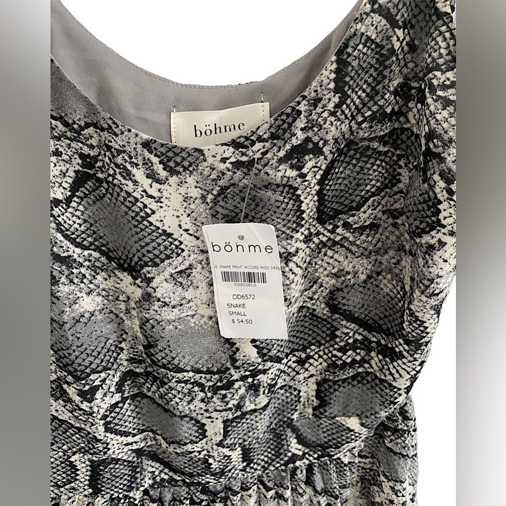 NWT- bohme Snake Print MIDI Dress